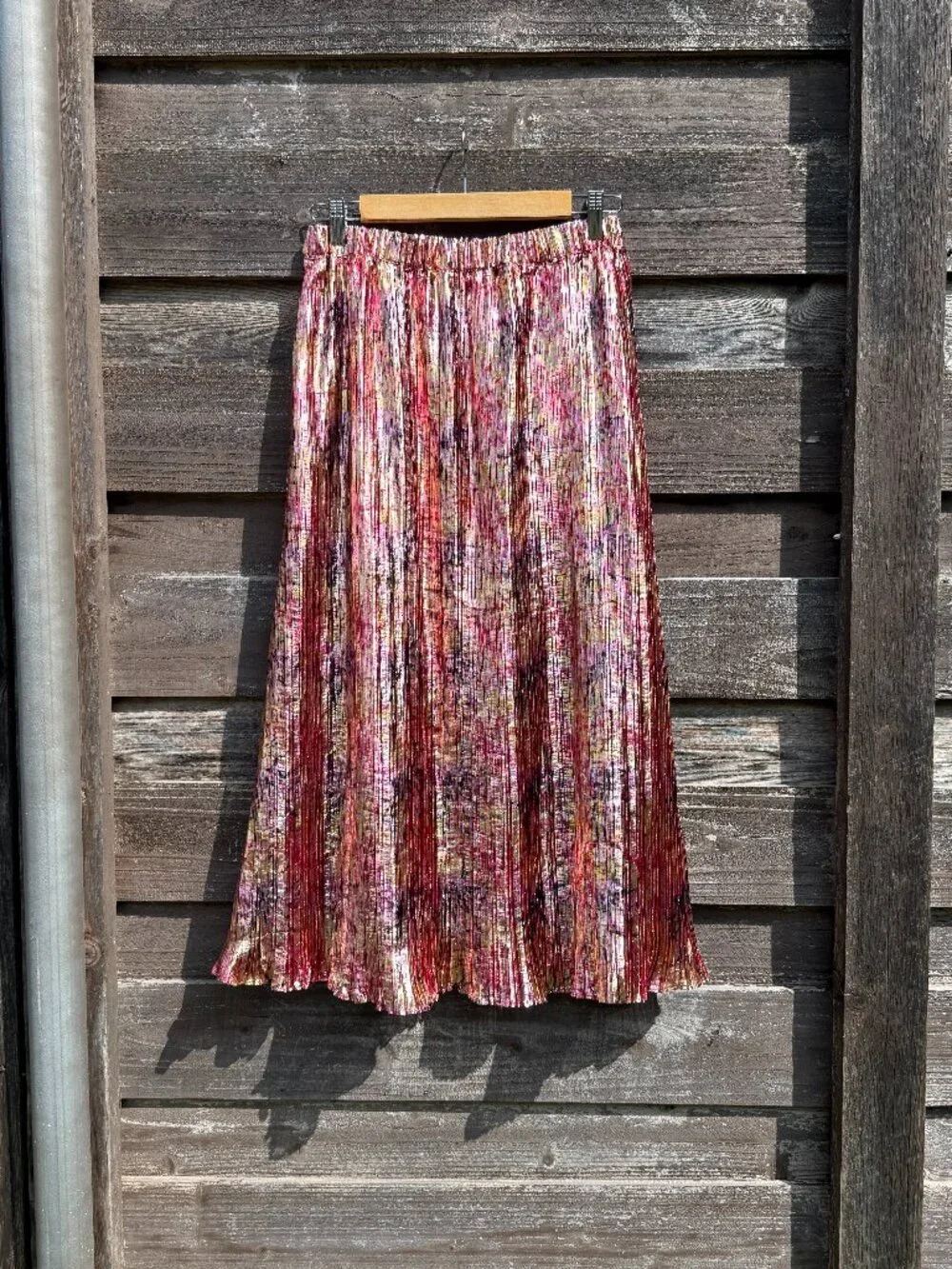 Kate Spade Pleated Metallic Gold Lame Skirt Winter Chrysanthemum Small